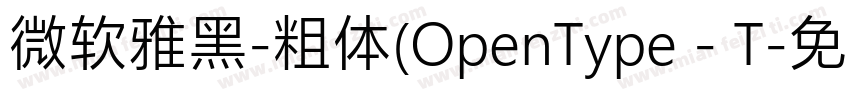 微软雅黑-粗体(OpenType - T字体转换